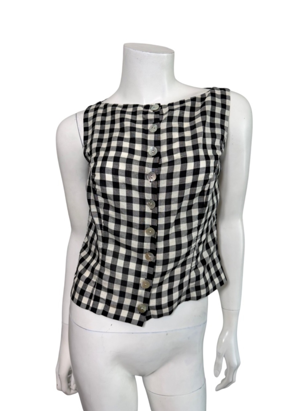 NWT DOEN Hayden Top in Black Marilyn Gingham Size 0/32- IMPERFECT